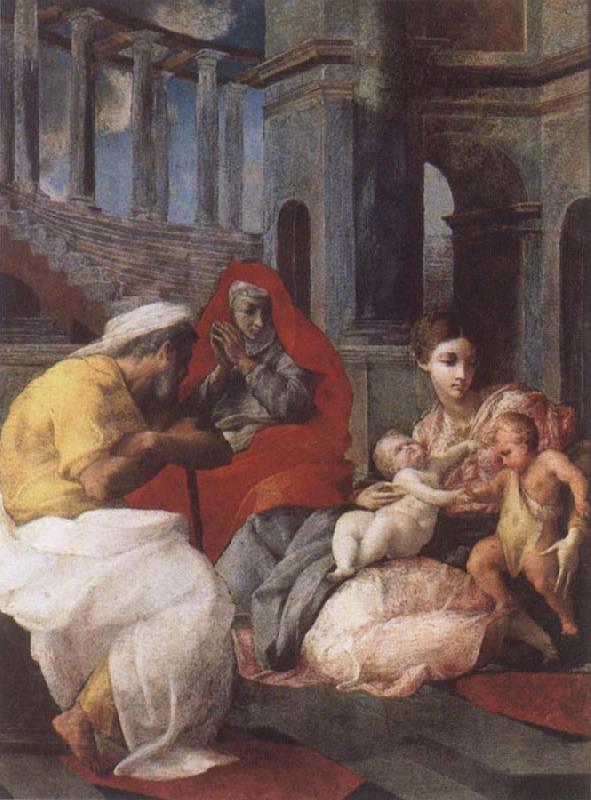 Francesco Primaticcio The Holy family with St.Elisabeth and St.John t he Baptist China oil painting art